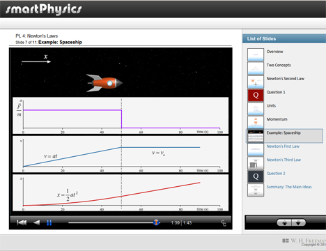 Example of smartPhysics prelecture on Newton's Law of Momentum.